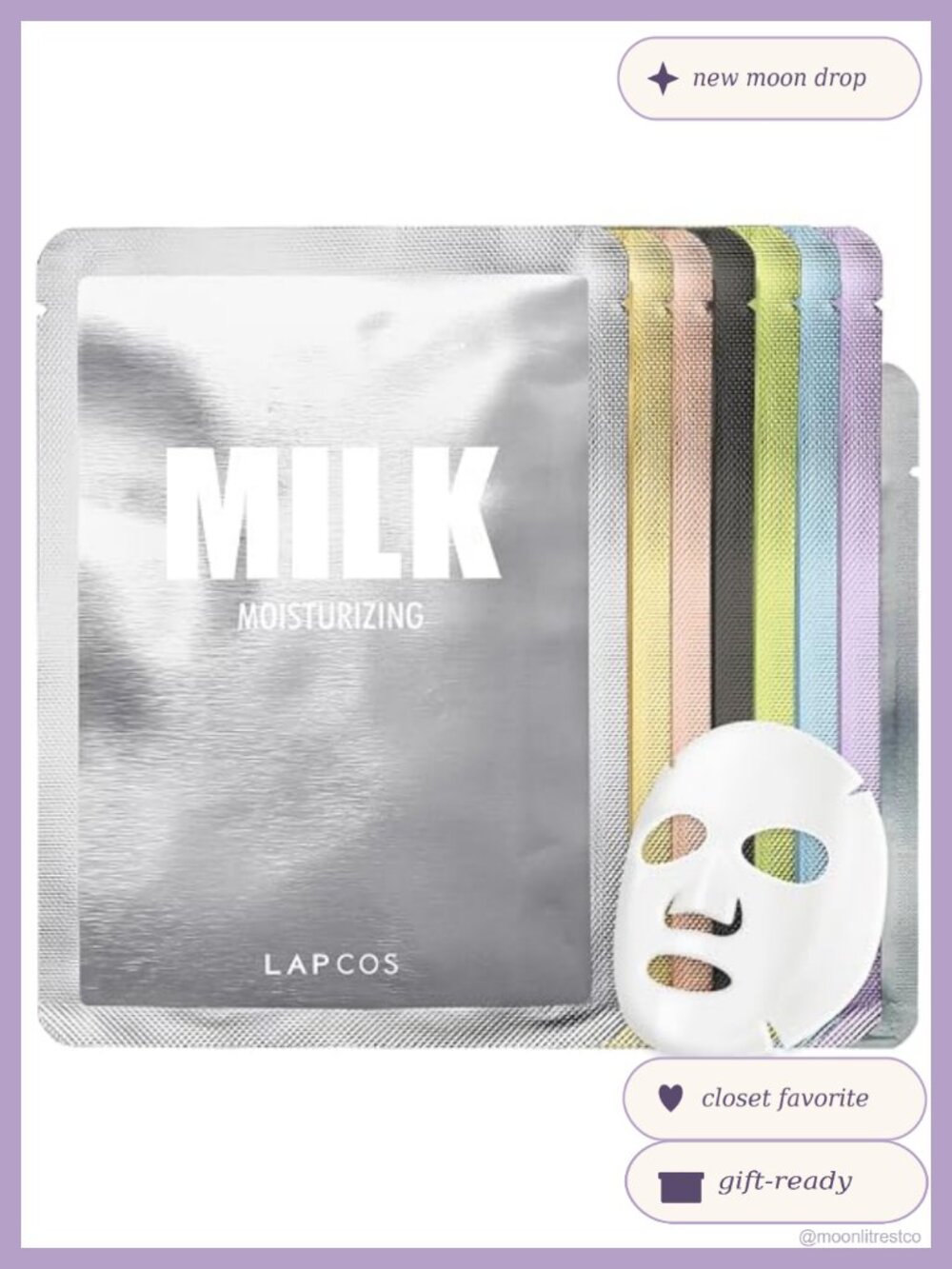 Korean Sheet Mask 8-Piece Variety Set + Exfoliating Face Pad